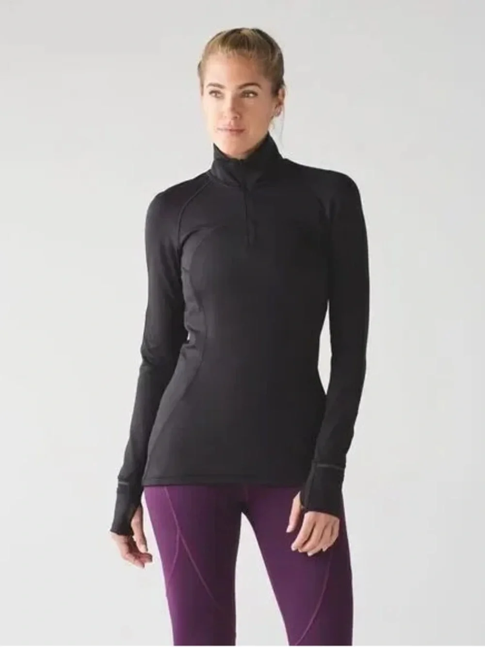 Lululemon First Mile Pullover Black Long-Sleeve Quarter-Zip Performance‎ 4